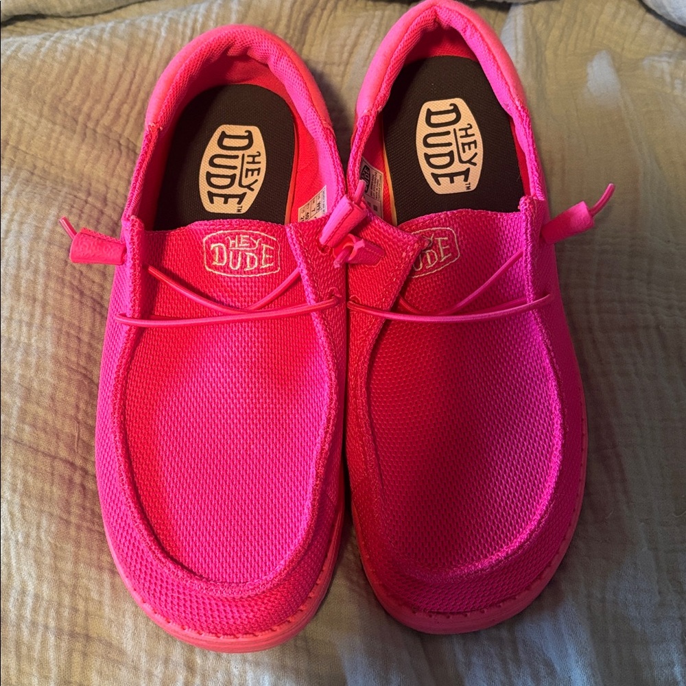 Hey Dude Neon Pink Loafers